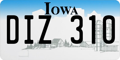 IA license plate DIZ310