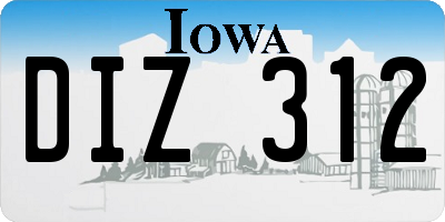 IA license plate DIZ312