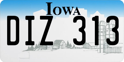 IA license plate DIZ313