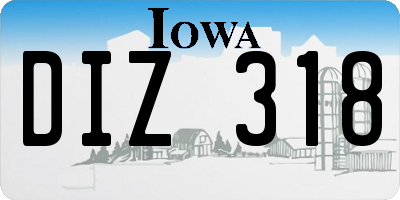 IA license plate DIZ318