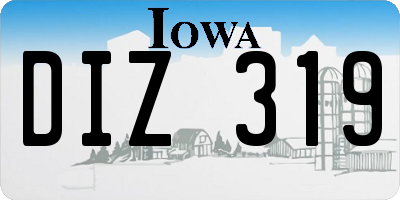 IA license plate DIZ319