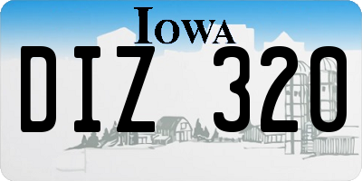 IA license plate DIZ320