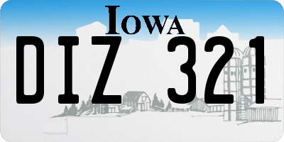 IA license plate DIZ321