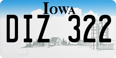 IA license plate DIZ322