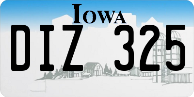 IA license plate DIZ325