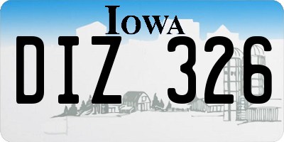 IA license plate DIZ326