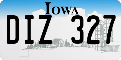 IA license plate DIZ327