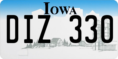 IA license plate DIZ330