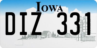 IA license plate DIZ331