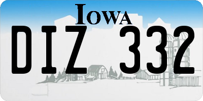 IA license plate DIZ332