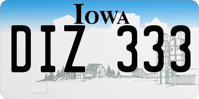IA license plate DIZ333