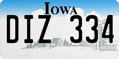 IA license plate DIZ334