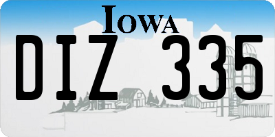 IA license plate DIZ335