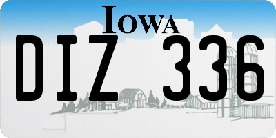 IA license plate DIZ336