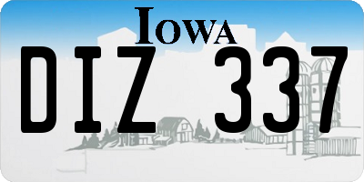 IA license plate DIZ337