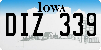 IA license plate DIZ339