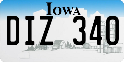 IA license plate DIZ340