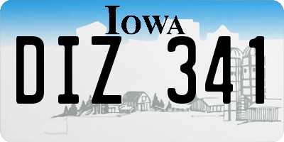 IA license plate DIZ341
