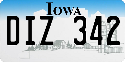 IA license plate DIZ342