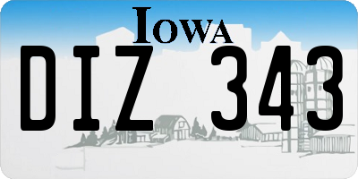 IA license plate DIZ343