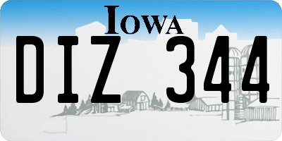 IA license plate DIZ344