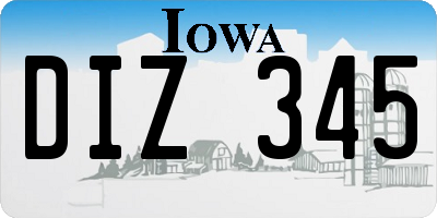 IA license plate DIZ345