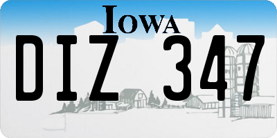 IA license plate DIZ347