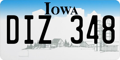 IA license plate DIZ348