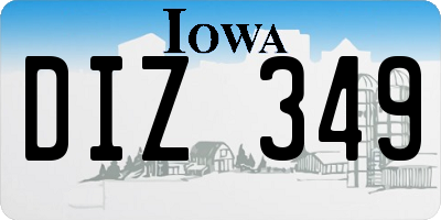 IA license plate DIZ349