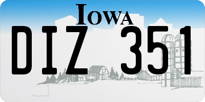 IA license plate DIZ351