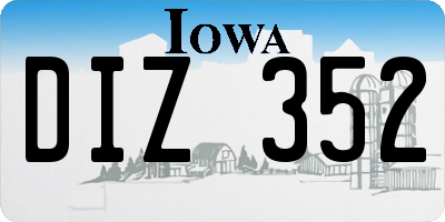 IA license plate DIZ352