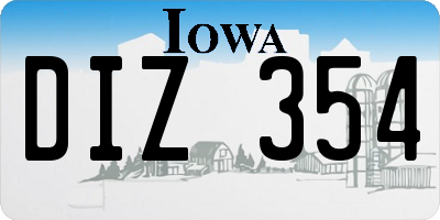 IA license plate DIZ354
