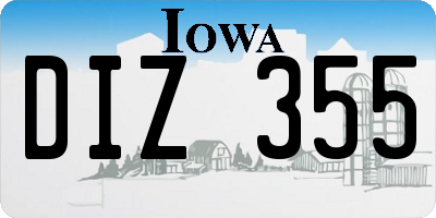 IA license plate DIZ355