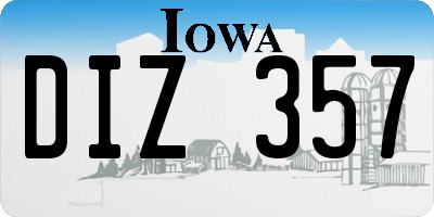 IA license plate DIZ357
