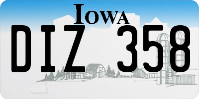 IA license plate DIZ358