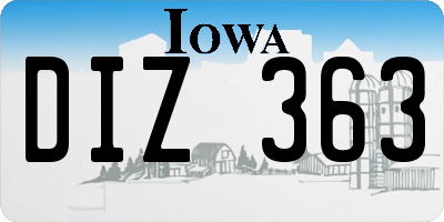 IA license plate DIZ363