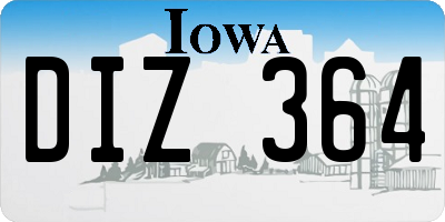 IA license plate DIZ364