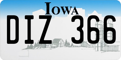 IA license plate DIZ366