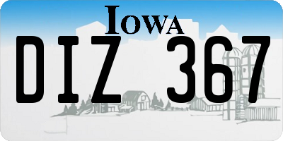 IA license plate DIZ367