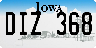 IA license plate DIZ368