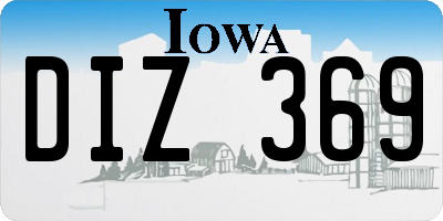 IA license plate DIZ369