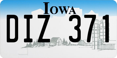IA license plate DIZ371
