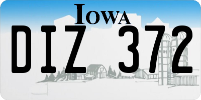 IA license plate DIZ372