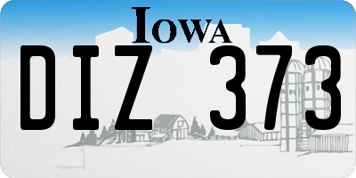 IA license plate DIZ373