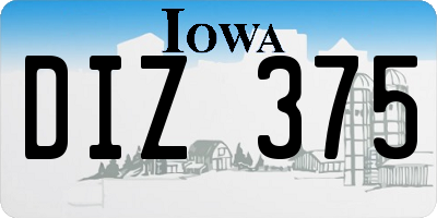 IA license plate DIZ375