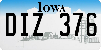 IA license plate DIZ376