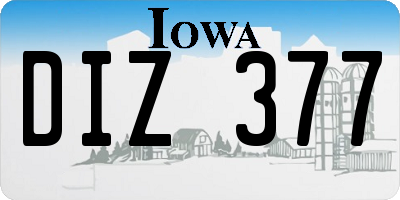 IA license plate DIZ377