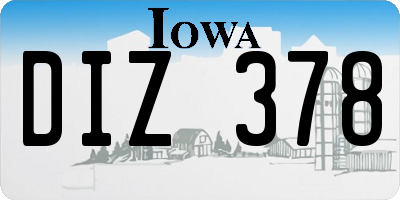 IA license plate DIZ378