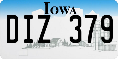 IA license plate DIZ379