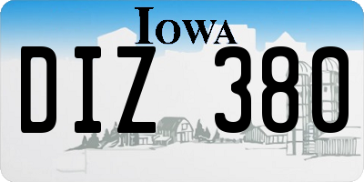 IA license plate DIZ380
